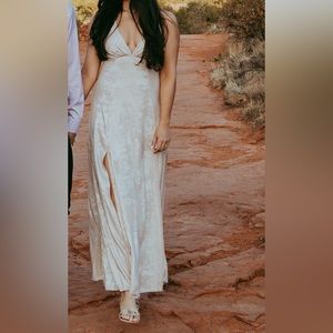 Pink Shimmer Slip Dress - engagement pics